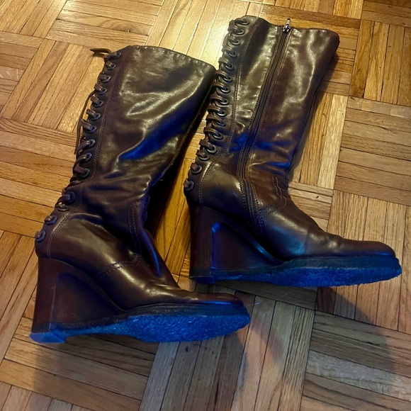 Apepazza Dark Brown Lace-Up Heeled Boots - Picture 2 of 6